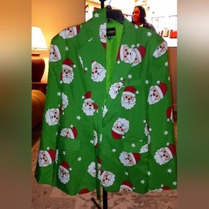 Green Santa Claus Blazer Happy Hour By Tipsy Elves Sz XL